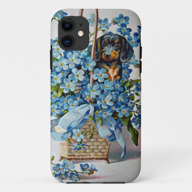 Capa Para iPhone Da Case-Mate Dachshund e Forget-Me-Nots (Verso)