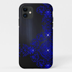 Capa Para iPhone Da Case-Mate Damasco do Ornamentado azul profundo