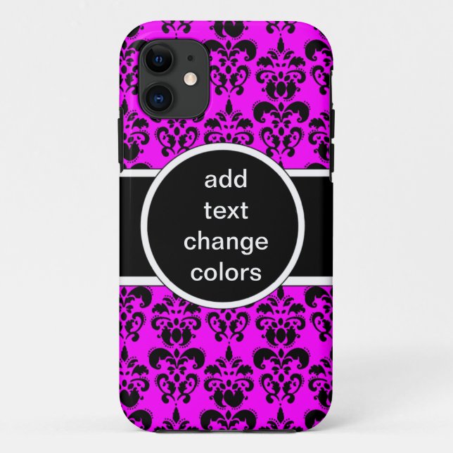 Capa Para iPhone Da Case-Mate damasco preto em qualquer cor (Verso)