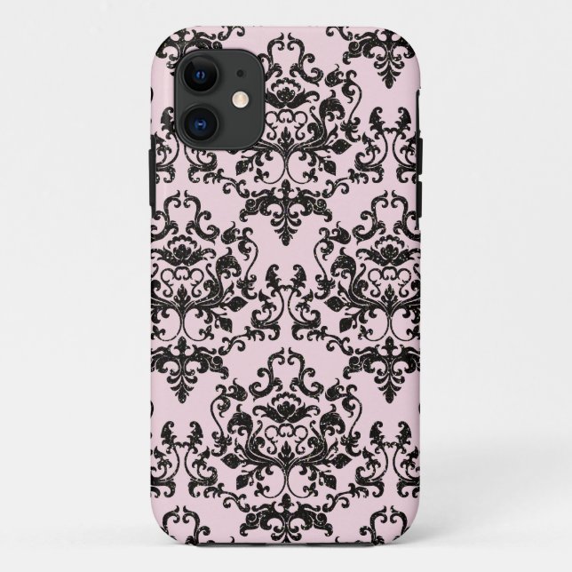 Capa Para iPhone Da Case-Mate Damasco rosa e preto (Verso)