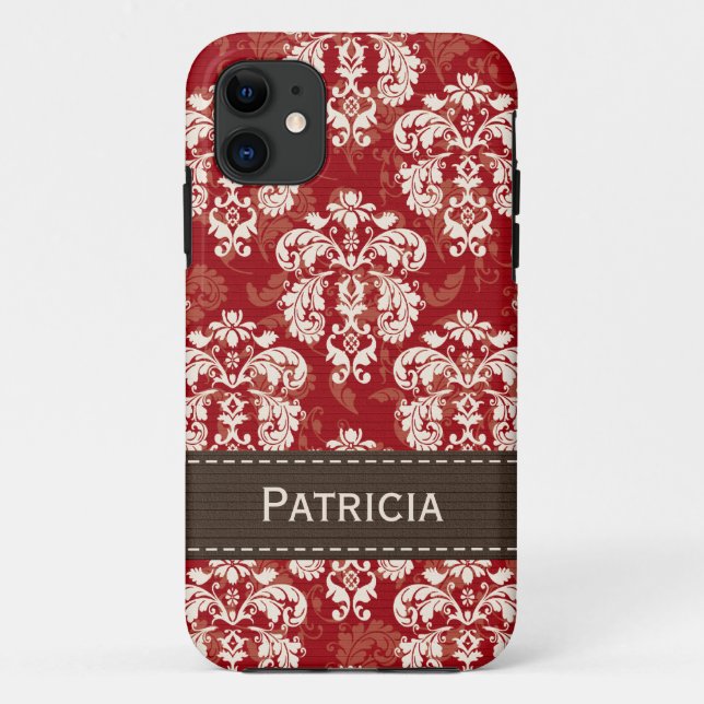 Capa Para iPhone Da Case-Mate Damasco vermelho marrom (Verso)