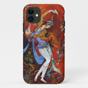 Capa Para iPhone Da Case-Mate Dança persa da mulher com pássaro & vinho