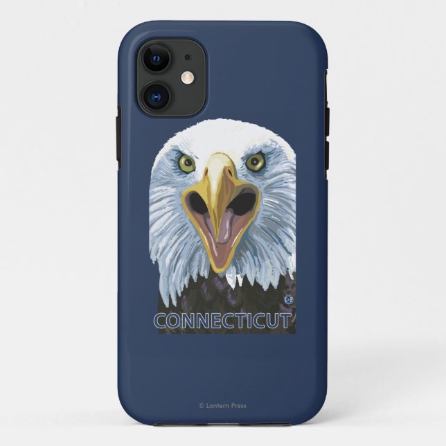 Capa Para iPhone Da Case-Mate De ConnecticutEagle fim acima (Verso)