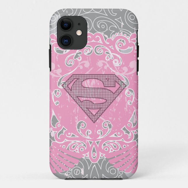 Capa Para iPhone Da Case-Mate Design com asa rosa super-menina (Verso)