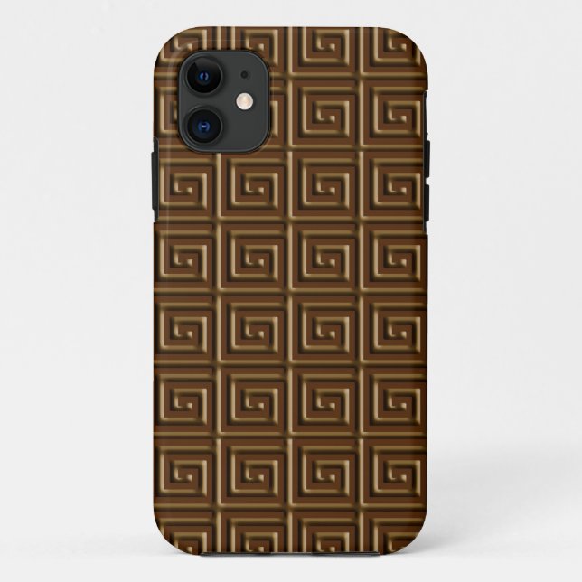 Capa Para iPhone Da Case-Mate Design de chave grega - chocolate escuro (Verso)