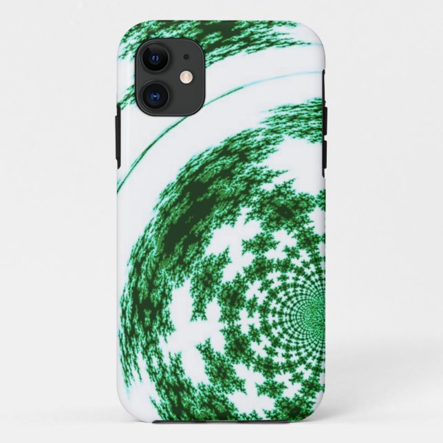 Capa Para iPhone Da Case-Mate Design de Fractal Verde Elegante (Verso)