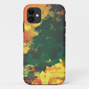 Capa Para iPhone Da Case-Mate Design digital abstrato de nuvem vermelha verde