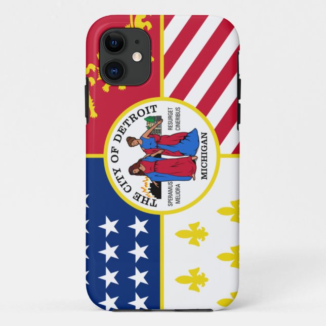 Capa Para iPhone Da Case-Mate Detroit Flag (Verso)