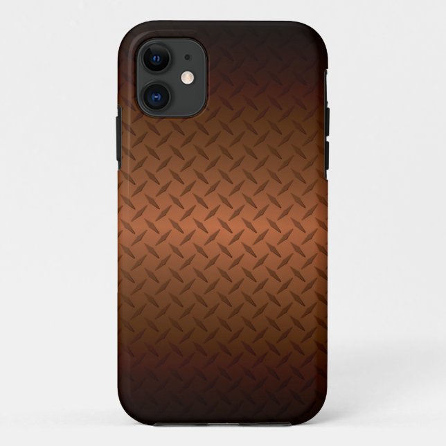 Capa Para iPhone Da Case-Mate Diamondplate Look Pattern Black to Copper Fade (Pa (Verso)