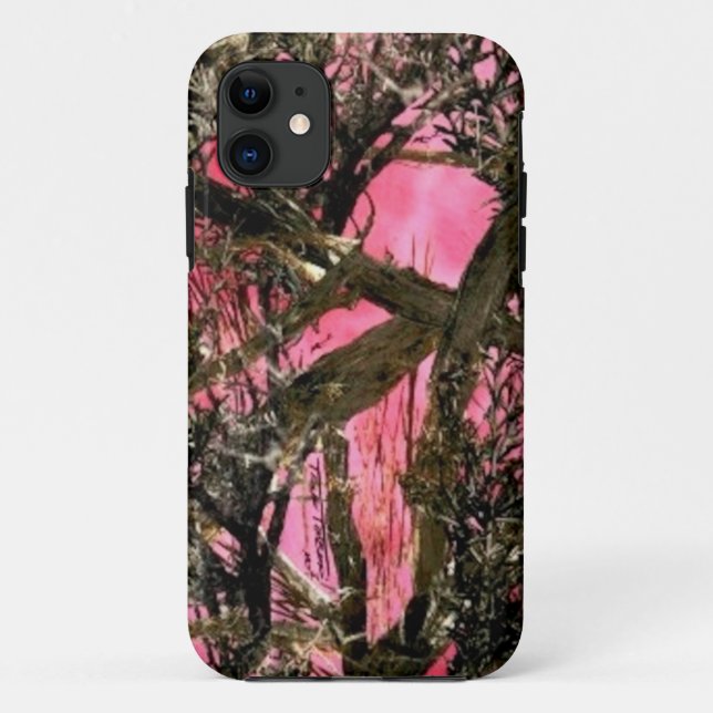 Capa Para iPhone Da Case-Mate Do "camuflagem rosa e do verde " (Verso)