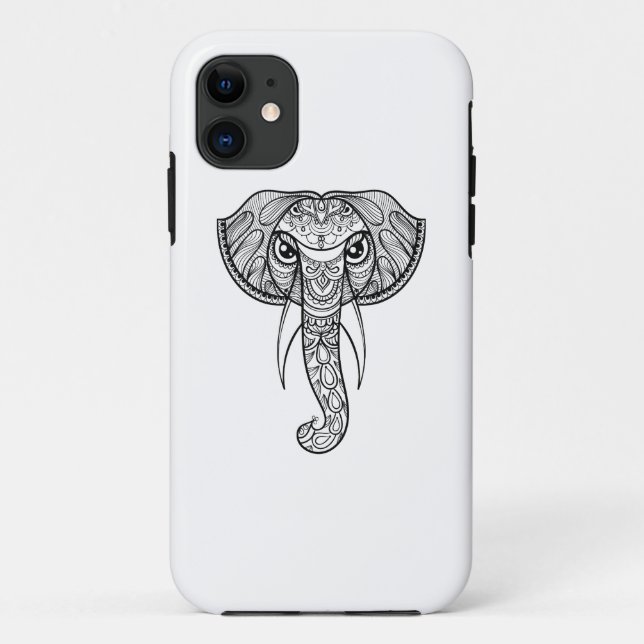 Capa Para iPhone Da Case-Mate Doodle da cabeça do elefante (Verso)