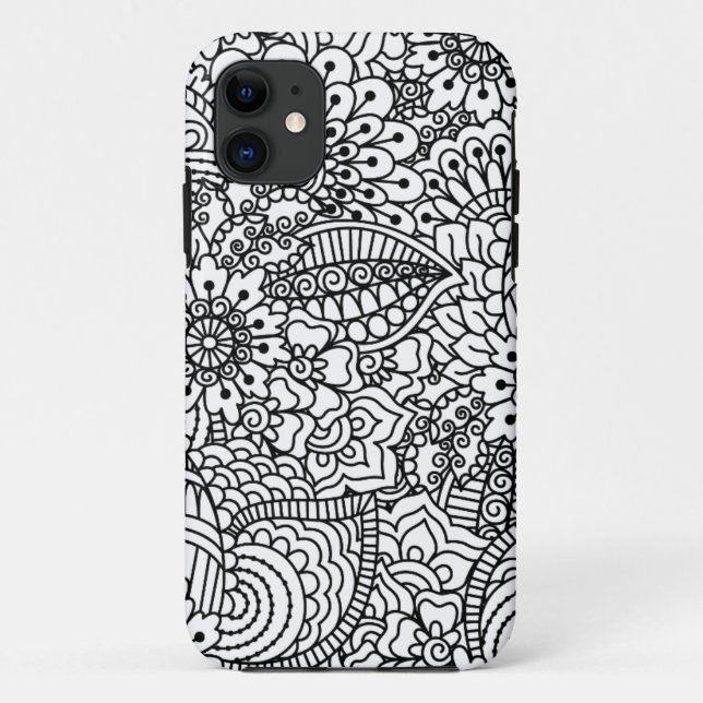 Capa Para iPhone Da Case-Mate Doodle da flor (Verso)