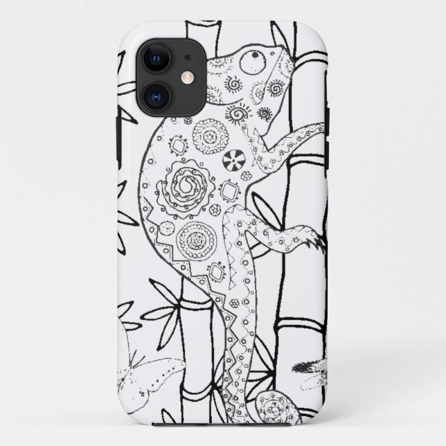 Capa Para iPhone Da Case-Mate Doodle do camaleão (Verso)