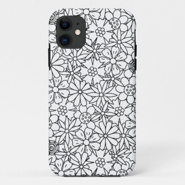 Capa Para iPhone Da Case-Mate Doodle floral (Verso)