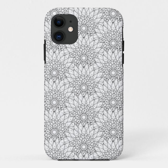 Capa Para iPhone Da Case-Mate Doodle floral do jardim (Verso)