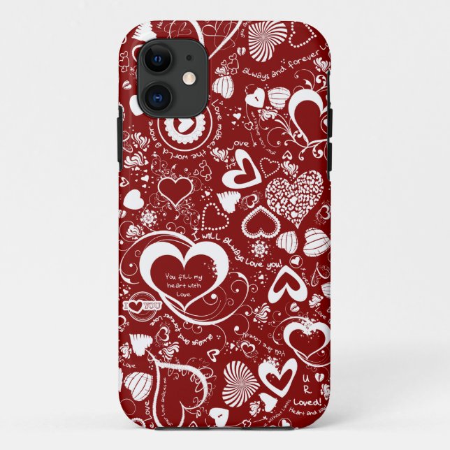 Capa Para iPhone Da Case-Mate Doodles do Coração (Verso)