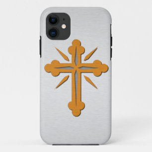 Capa Para iPhone Da Case-Mate Dourada cruz e metal inoxidável de platina