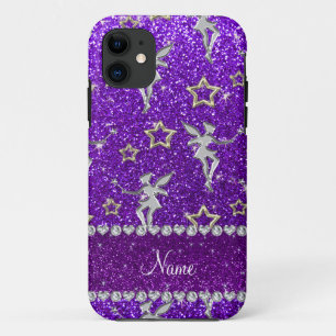 Capa Para iPhone Da Case-Mate dourada-fada-prata-estrela-do-índio-roxa