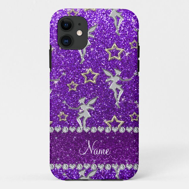 Capa Para iPhone Da Case-Mate dourada-fada-prata-estrela-do-índio-roxa (Verso)