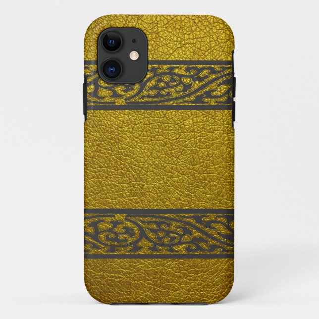 Capa Para iPhone Da Case-Mate Dourado Couro Moderno (Verso)