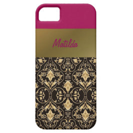 Capa Para iPhone Da Case-Mate Dourado damasco e vermelho