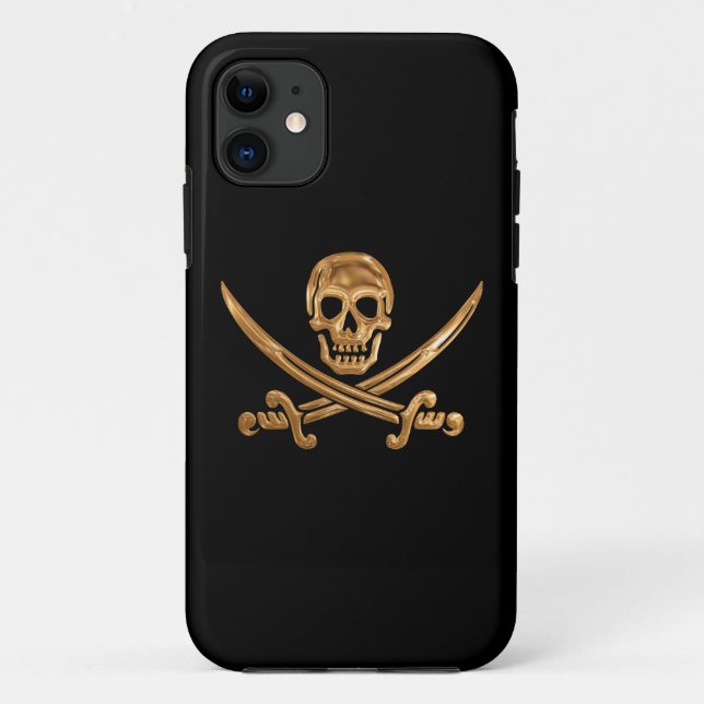 Capa Para iPhone Da Case-Mate Dourado Jolly Roger (Verso)
