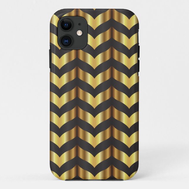 Capa Para iPhone Da Case-Mate dourados por chevron (Verso)