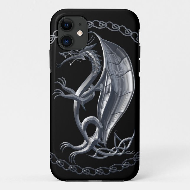 Capa Para iPhone Da Case-Mate Dragão Celta Prateado (Verso)