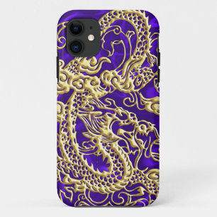 Capa Para iPhone Da Case-Mate Dragão Dourado com relevo no Impressão de Satin Ro