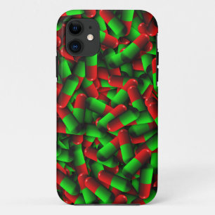 Capa Para iPhone Da Case-Mate drogas de pílulas verdes vermelhas