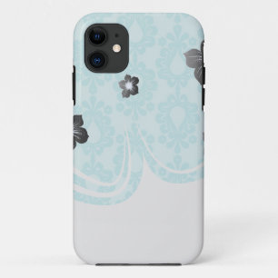 Capa Para iPhone Da Case-Mate duas tonalidades de bonito flor azul damasco flora