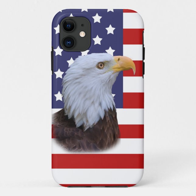 Capa Para iPhone Da Case-Mate Eagle patriótico e bandeira dos EUA (Verso)