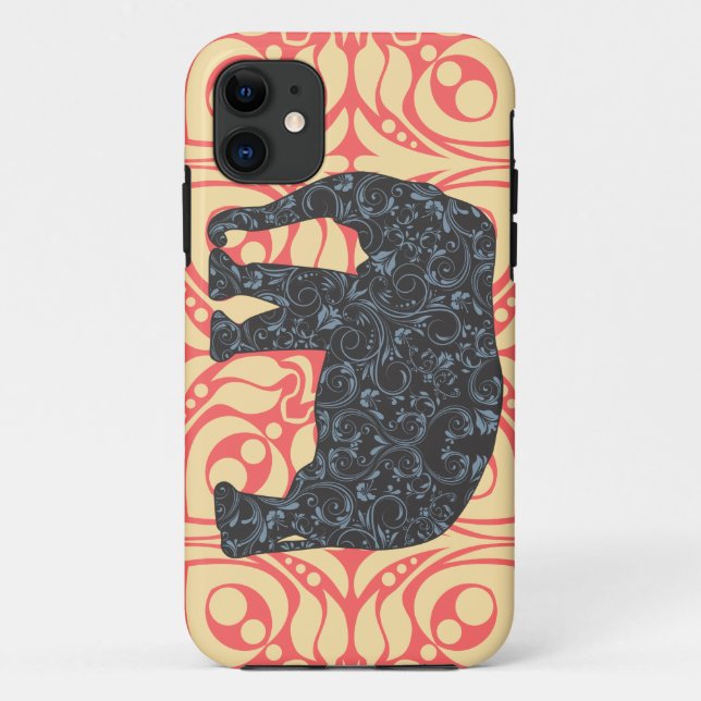 Capa Para iPhone Da Case-Mate Elefante Vinatge do damasco de StellaRoot formal (Verso)
