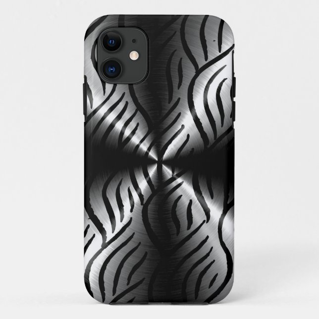 Capa Para iPhone Da Case-Mate Elementos metálicos de aço inoxidável prateado (Verso)