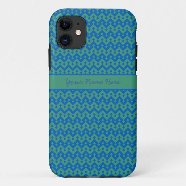 Capa Para iPhone Da Case-Mate Emerald Green e Bright Blue Geométrico (Verso)