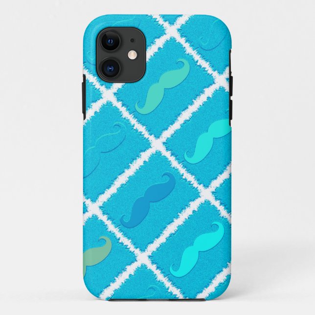 Capa Para iPhone Da Case-Mate Engraçado Aqua Mustache (Verso)