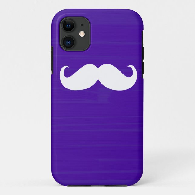 Capa Para iPhone Da Case-Mate Engraçado bigode branco em fundo escuro (Verso)