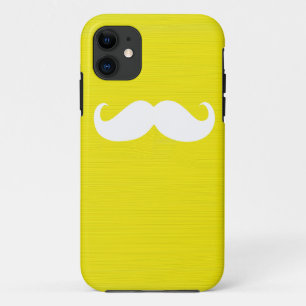 Capa Para iPhone Da Case-Mate Engraçado bigode branco no fundo amarelo