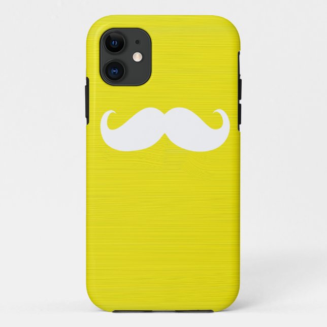 Capa Para iPhone Da Case-Mate Engraçado bigode branco no fundo amarelo (Verso)