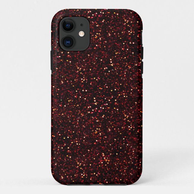 Capa Para iPhone Da Case-Mate Escuro Vermelho Ruby Glitter (Verso)