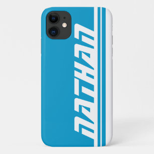 Capa Para iPhone Da Case-Mate Esportes com faixa branca e azul com 6 letras