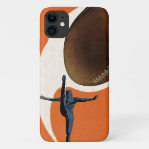 Capa Para iPhone Da Case-Mate Esportes de Vintage, Jogador de Futebol batendo a