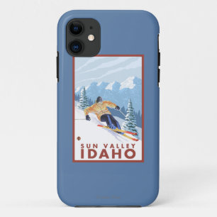 Capa Para iPhone Da Case-Mate Esquiador da neve de Downhhill - Sun Valley, Idaho