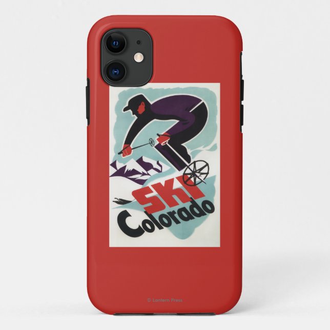 Capa Para iPhone Da Case-Mate Esquiador de Roupas Preto e Roxo (Verso)