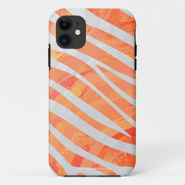Capa Para iPhone Da Case-Mate Estampa de zebra laranja e branca (Verso)
