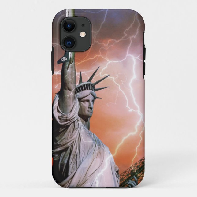 Capa Para iPhone Da Case-Mate Estátua da Liberdade Relampejando. (Verso)
