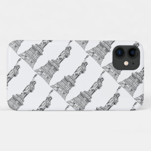 Capa Para iPhone Da Case-Mate Estatuto Negro e Branco da Liberdade