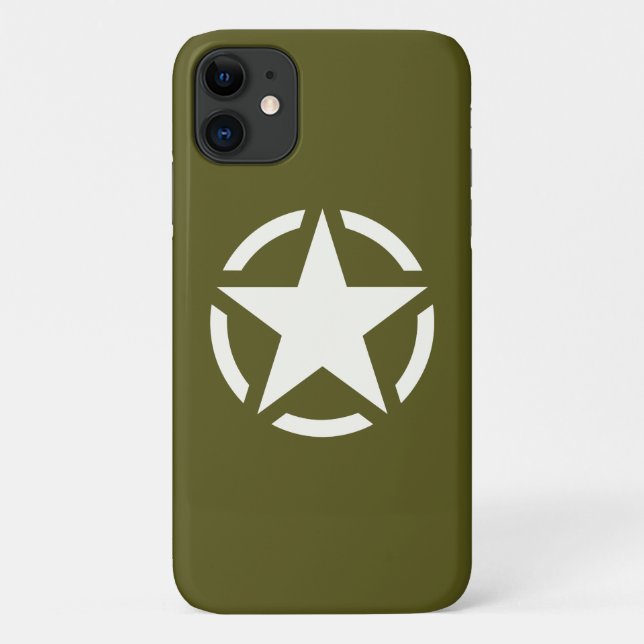 Capa Para iPhone Da Case-Mate Estêncil estelar clássico em Khaki Green (Verso)