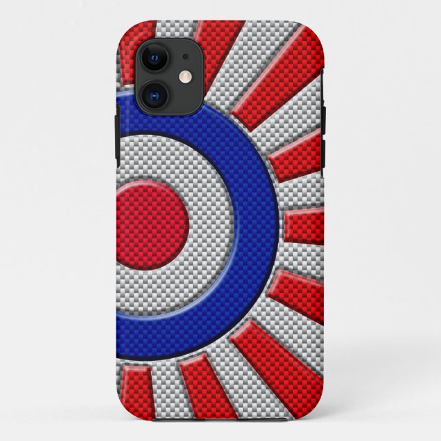 Capa Para iPhone Da Case-Mate Estilo de Fibra de Carbono de Roundel Sunburst (Verso)