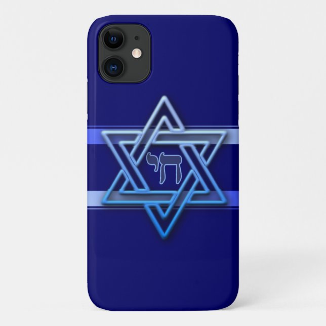 Capa Para iPhone Da Case-Mate Estrela de David & Chai Deslumbrante (Verso)